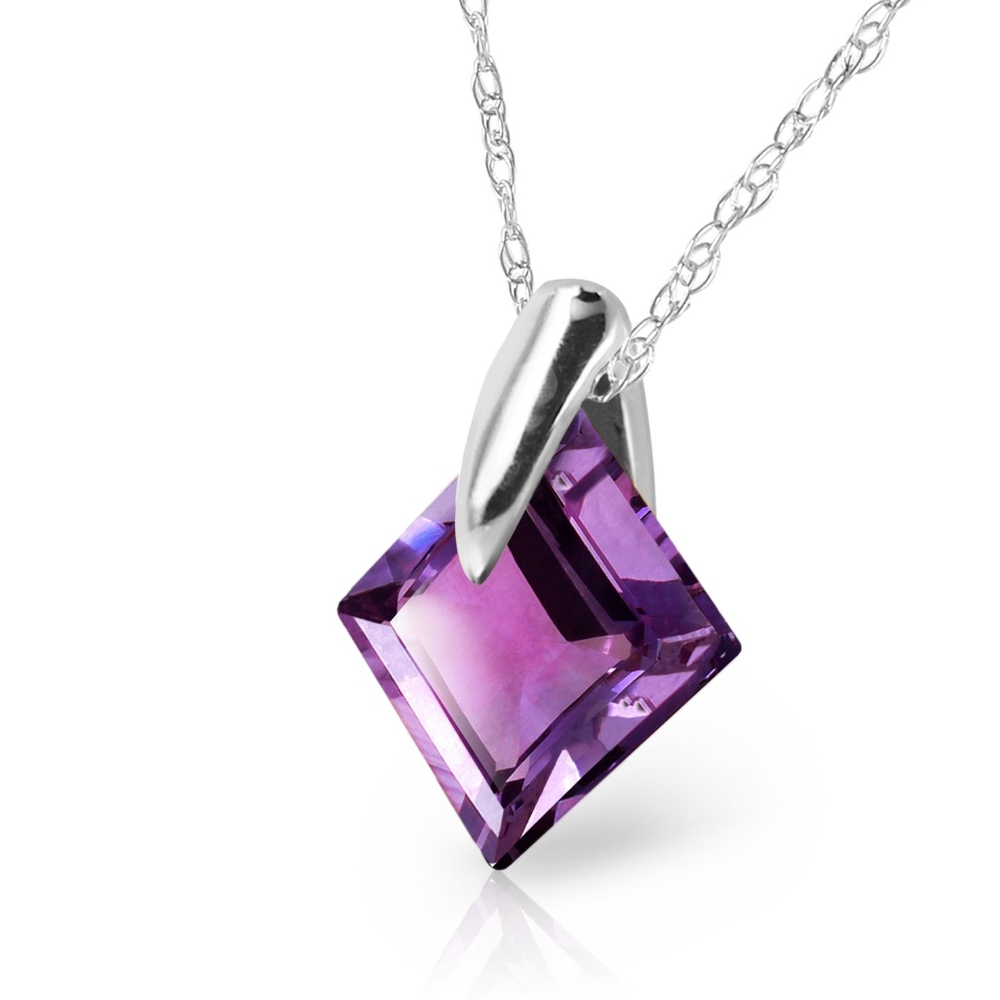 14K. SOLD GOLD NECKLACE WITH NATURAL AMETHYST - Picture 1 of 2